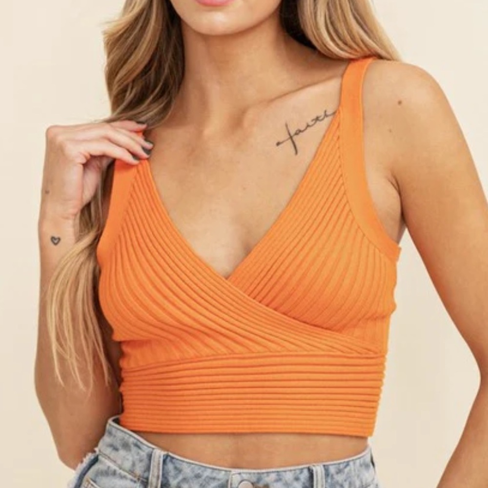 Find Me Now Orange Knit Tank Top